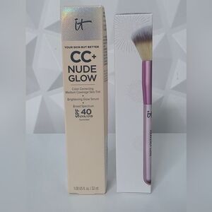 NIB IT Cosmetics CC+ Nude Glow In Medium with Brush